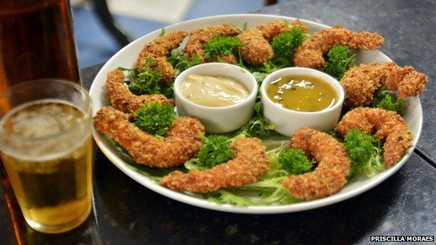 Breaded prawns at Bode Cheiroso