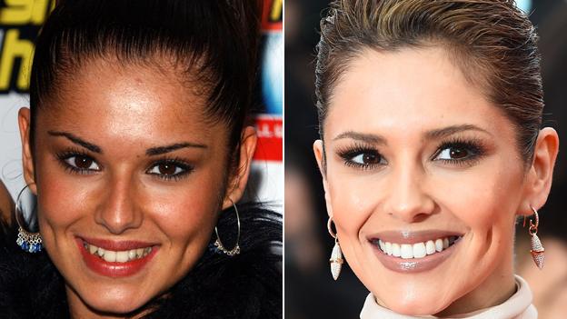 Cheryl Fernandez-Versini in 2002 and 2015