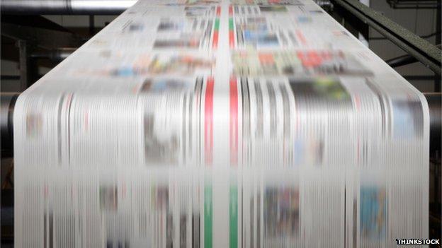 Newspapers being printed