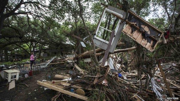 Flood debris in Wimberley, Texas (26 May 2015)