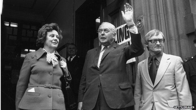 Prime Minister Harold Wilson casting his vote for the referendum on the Common Market in 1975