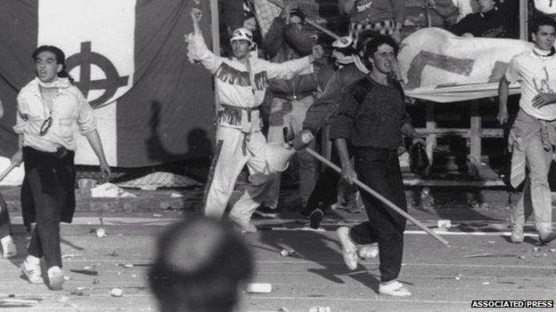 Juventus fans at Heysel stadium