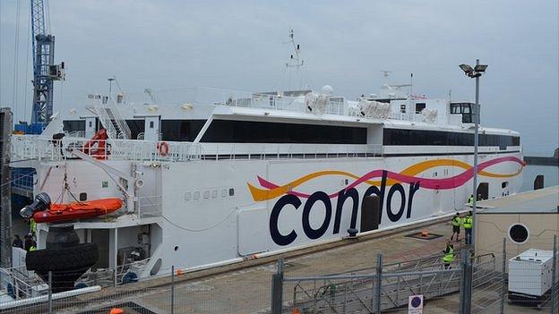 Condor Liberation in Guernsey's St Peter Port Harbour