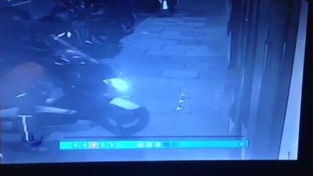 CCTV of a moped robbery