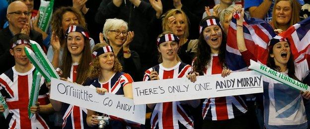 Davis Cup fans at Glasgow's Emirates Arena