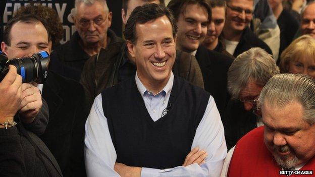 Rick Santorum sports a sweater vest in 2012.