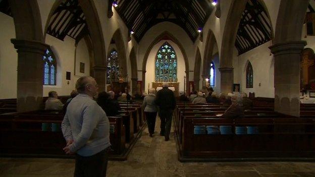 People gather for the memorial service at St Paul's Church, Thornaby