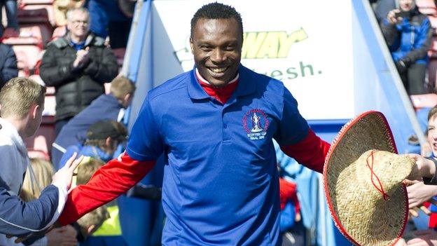 Edward Ofere is applauded by Inverness fans