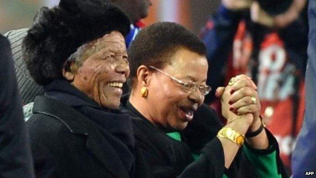 Nelson Mandela and Graca Machel at 2010 World Cup