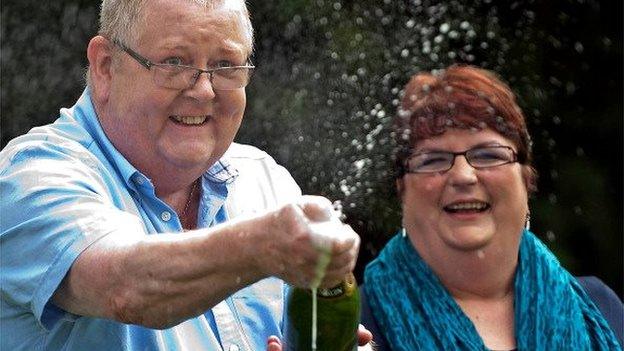Colin and Chris Weir celebrating their Lottery win