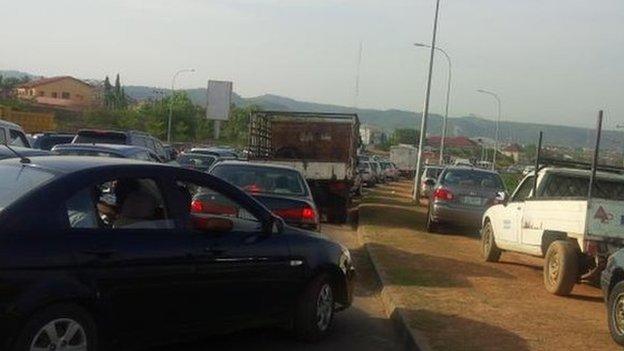 Queue at a fuel station in Nigeria