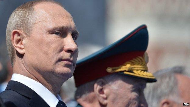 Russian President Vladimir Putin attend the Victory Day military parade in the Red Square in Moscow, Russia, 9 May 2015