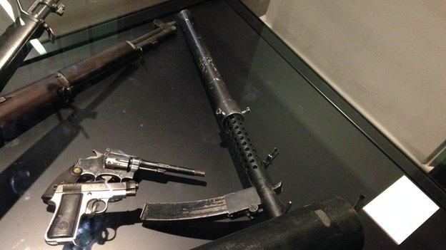 A VZ58 rifle used in seven unsolved murders on display in the Imperial War Museum