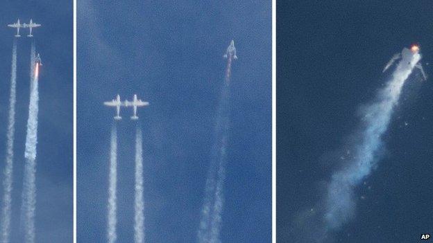 Images of Virgin Galactic crash