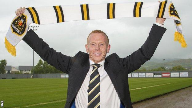 Stevie Aitken sports Dumbarton colours