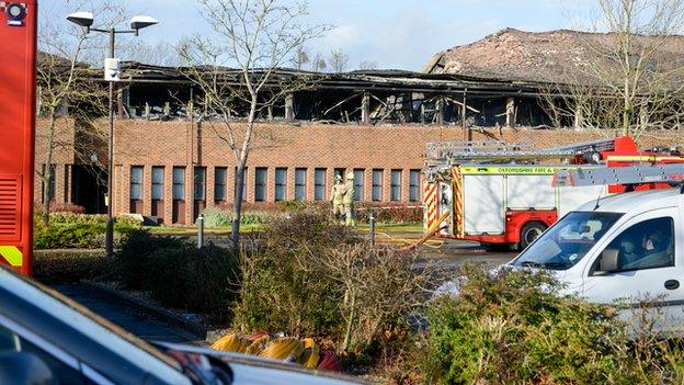 Fire damaged SODC building