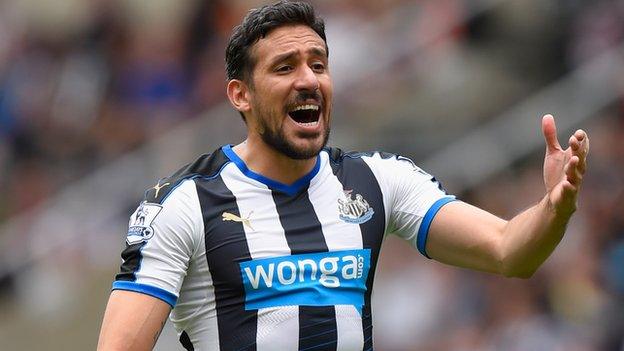 Newcastle winger Jonas Gutierrez