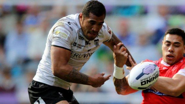 Hull winger Fetuli Talanoa scored a try in the first half, then two more after the break at St James' Park