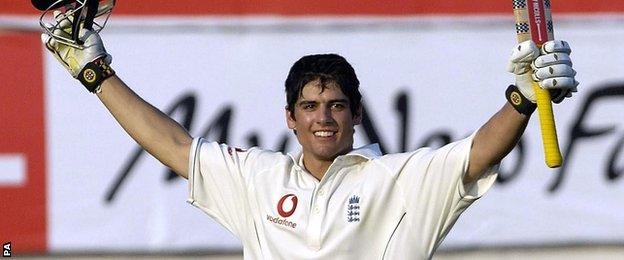 Alastair Cook at Nagpur in 2006