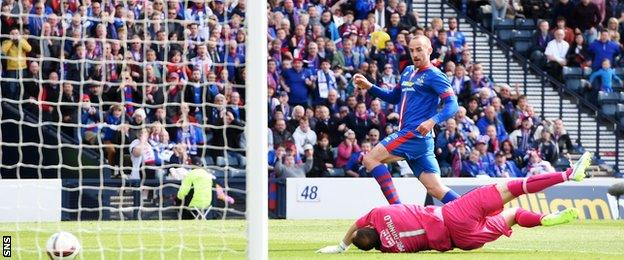 James Vincent scores for Inverness Caledonian Thistle against Falkirk