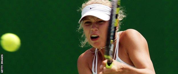 Caroline Wozniacki aged 15