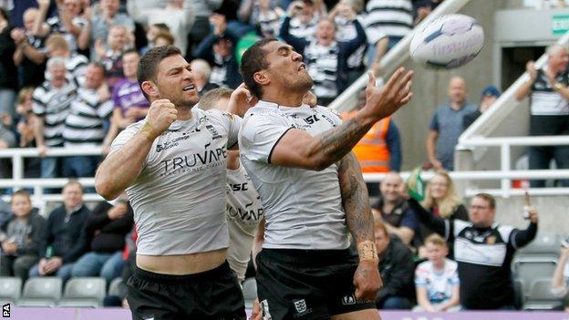 Hull winger Fetuli Talanoa scored a hat-trick against Hull KR at St James' Park