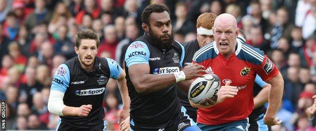 Leone Nakarawa was inspirational for Glasgow in the first half