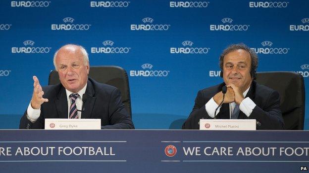 Greg Dyke and Michel Platini