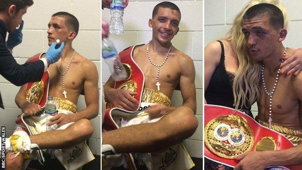 Behind the scenes in Lee Selby's dressing room