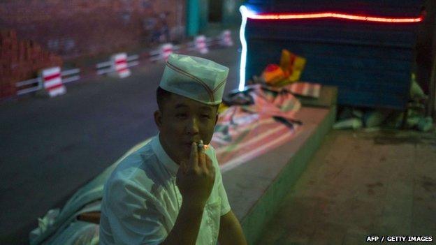 A cook smokes 27 May 2015