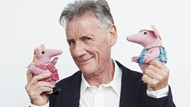 Michael Palin with Tiny and Small Clanger