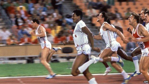 Allan Wells beat Cuba's Silvio Leonard to first place in the 100m in 1980