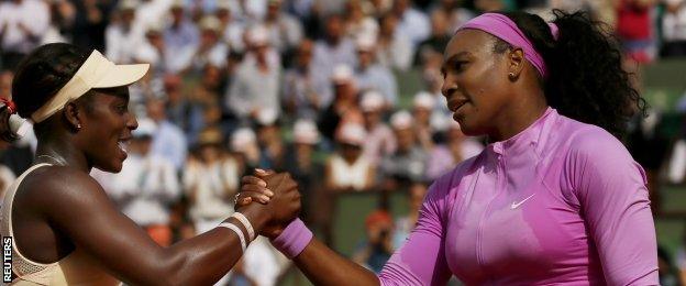 Sloane Stephens and Serena Williams