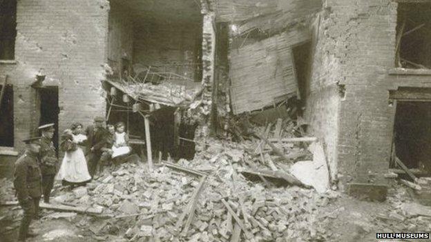 Damage from the Zeppelin raid