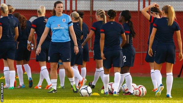 Marieanne Spacey and the England Women's squad