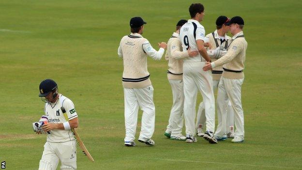 Laurie Evans parted just two short of a century at Lord's