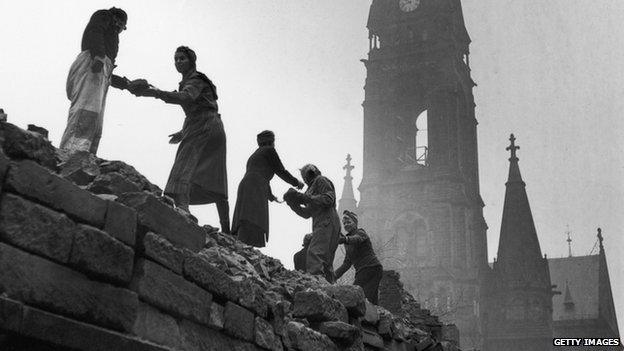 Aftermath of the Dresden bombing