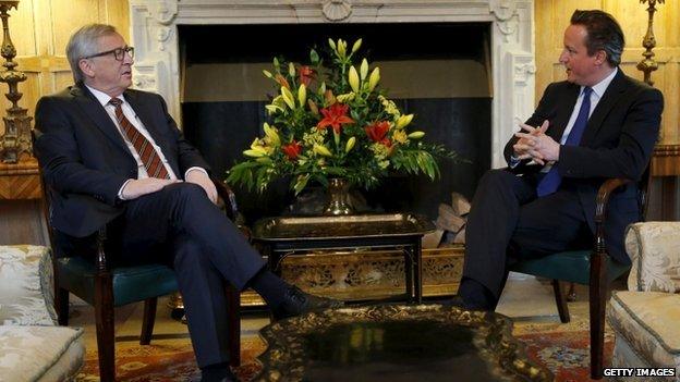David Cameron Meets European Commission President Juncker at Chequers