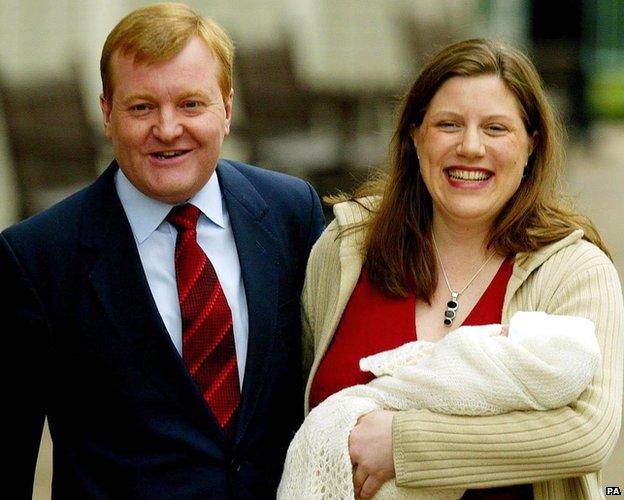 Charles Kennedy with his wife and new-born son Donald during election campaign in 2005