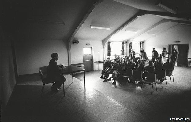 Charles Kennedy at a public lunchtime meeting at Aird of Sleat on the Southern tip of Isle of Skye, circa 1990