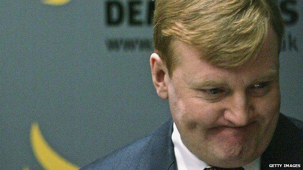 Charles Kennedy speaking to the media in 2006 after admitting a drink problem