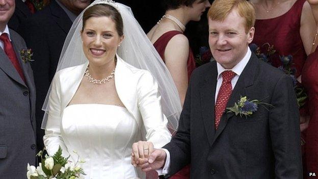 Charles Kennedy with his wife Sarah Gurling at their wedding in 2002