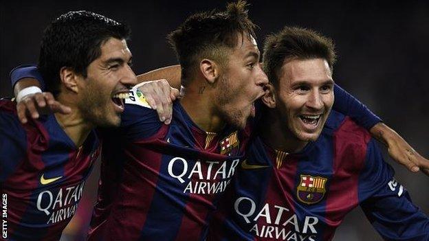 Luis Suarez, Neymar, Lionel Messi