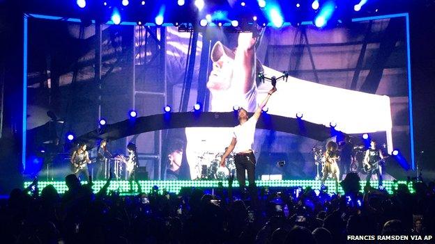 Enrique Iglesias at his concert in Tijuana, Mexico