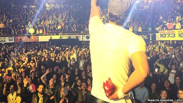 Enrique Iglesias at his concert in Tijuana, Mexico