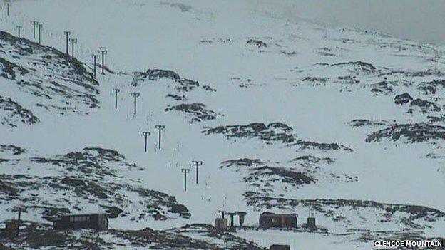 Snow at Glencoe Mountain on Tuesday