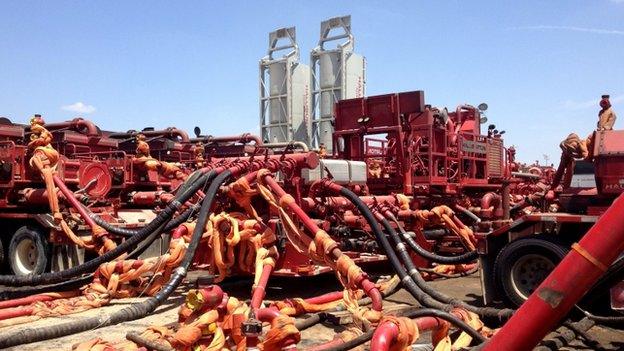 A Shell shale gas site at the Eagle Ford Shale formation in south Texas