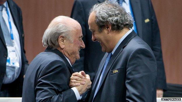 Sepp Blatter and Michel Platini 29 May 2015