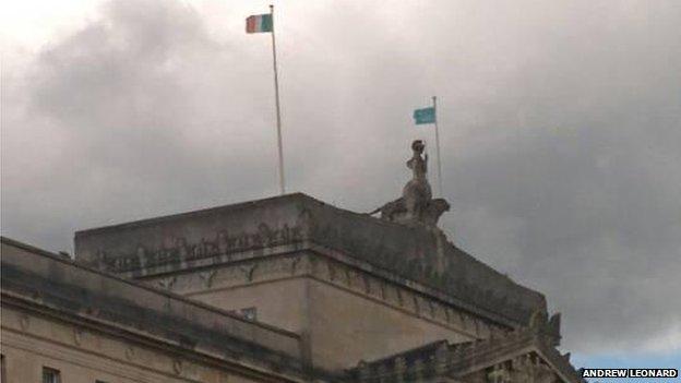 Tricolour flown above Stormont