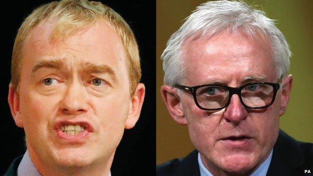 Composite image of Tim Farron and Norman Lamb